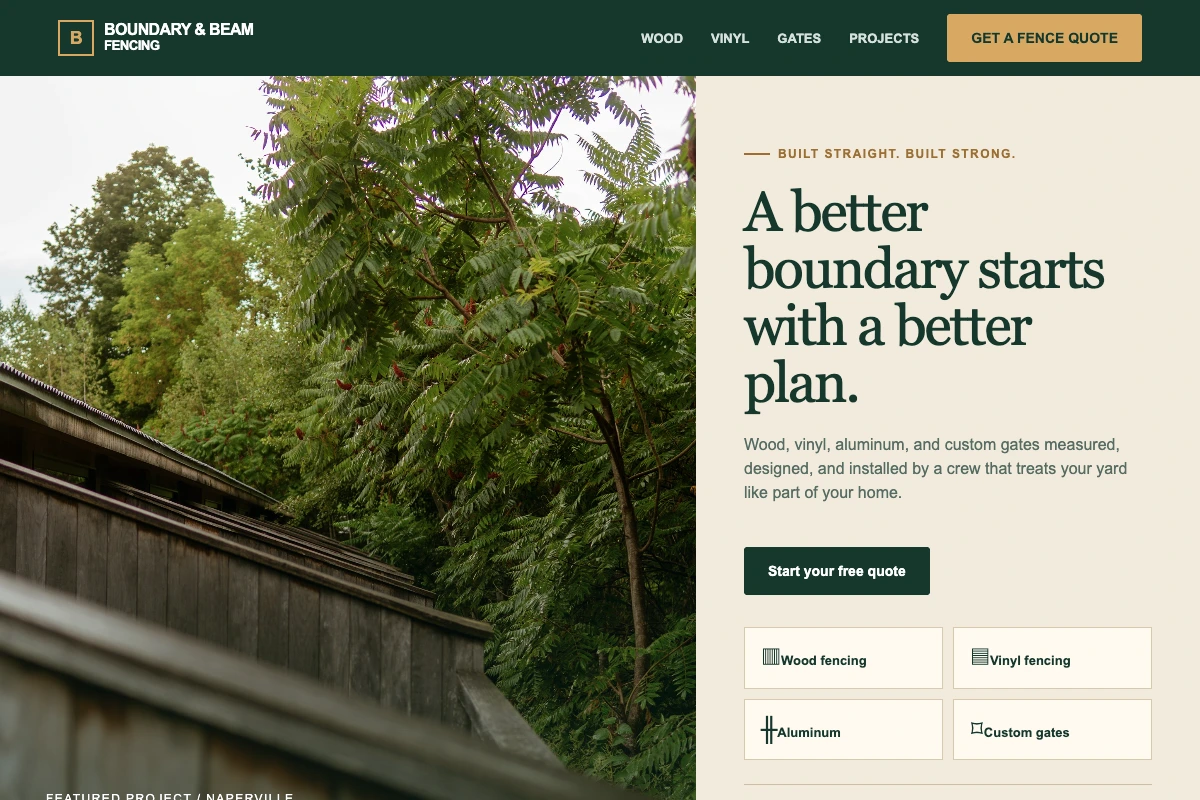 Boundary & Beam Fencing: Material & Property Quote Path concept