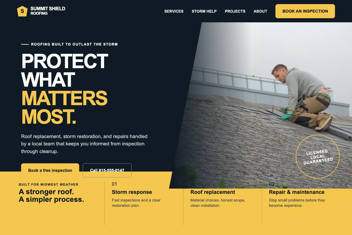 Summit Shield Roofing: Storm-to-Estimate Follow-Up System concept